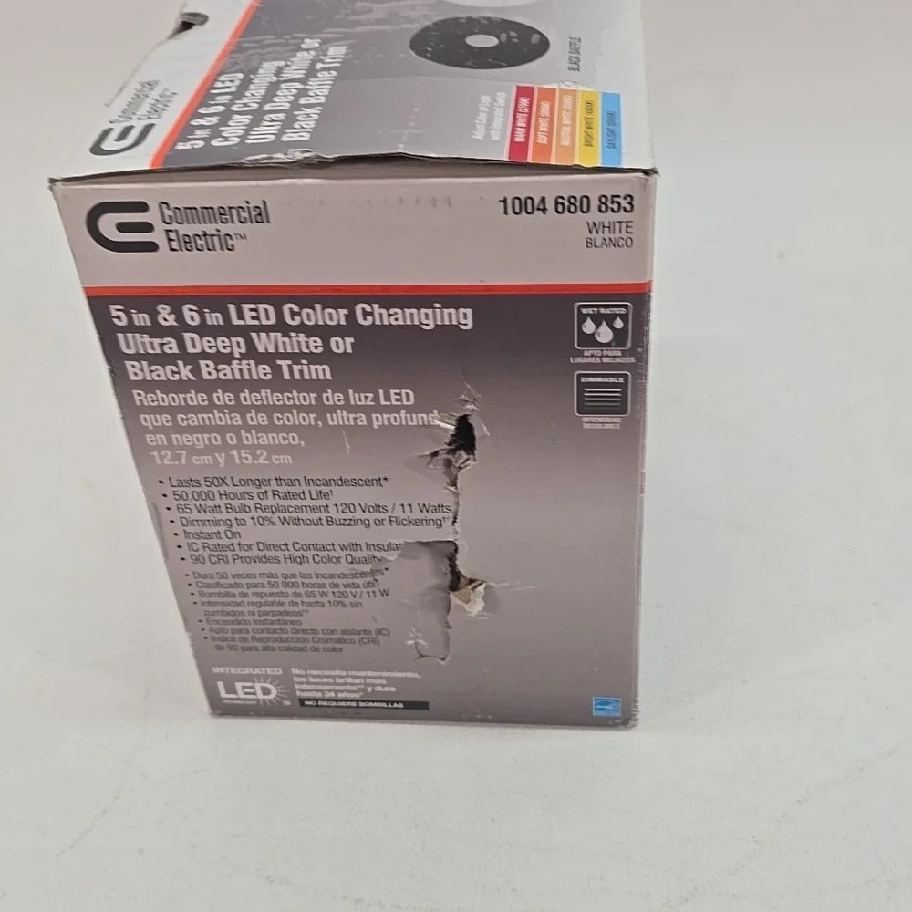 Commercial Electiric 5/6 inch LED‎ Ultra Deep Color Changing Baffle Trim